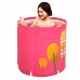 Bathtubs Freestanding Foldable Portable Insulation Adult Plastic spa Bath Jacuzzi Family Bathroom (Color : Pink  Size : 6570cm) - B07H7KFFX2